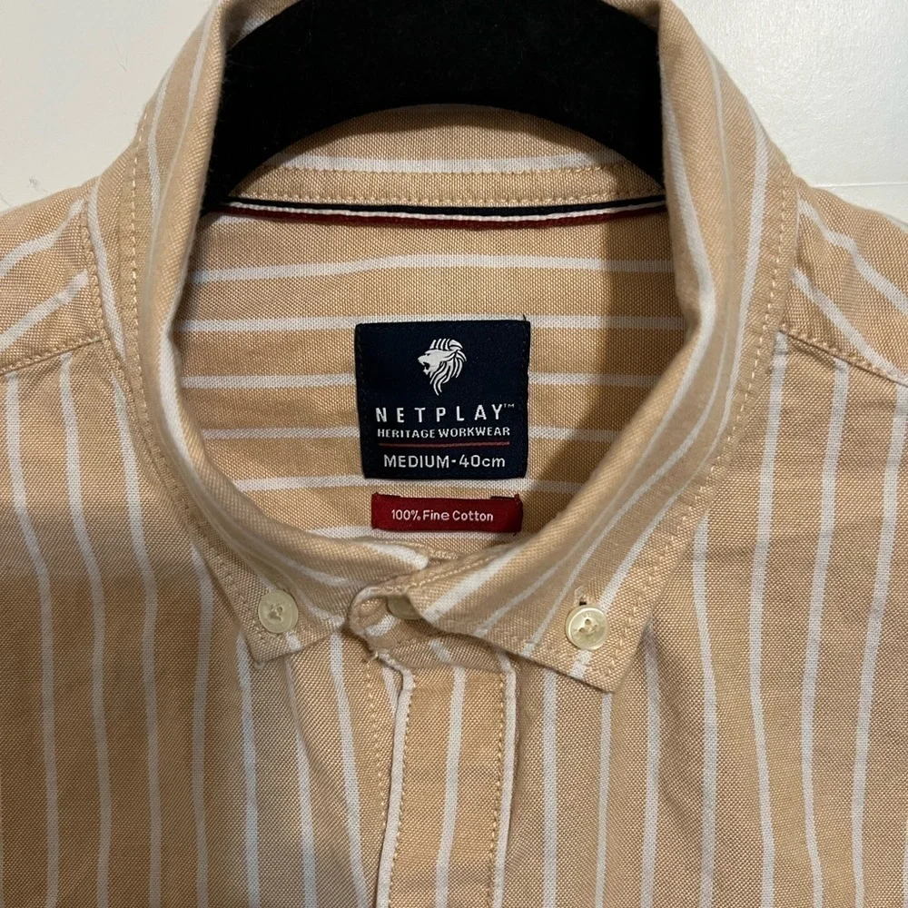 Netplay Heritage Workwear Mens Long Sleeve %100 Fine Cotton Shirt Size M